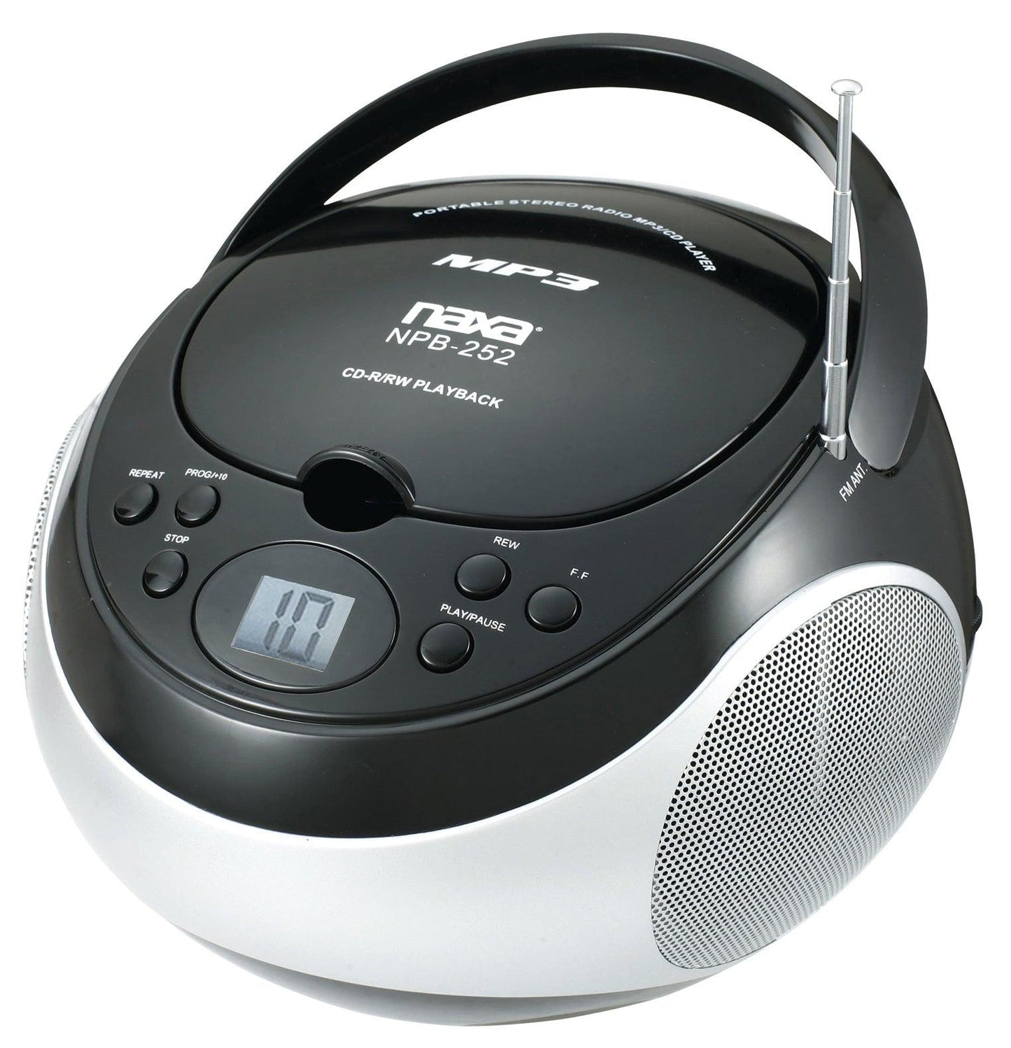 Portable MP3/CD Player with AM/FM Stereo Radio Black by VYSN