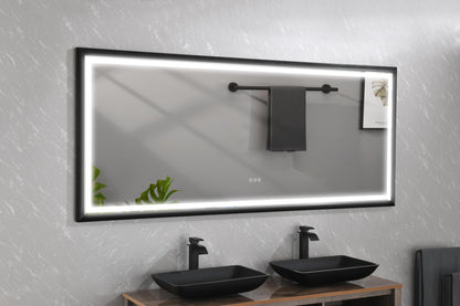 LTL needs to consult the warehouse address88 in. W x 38 in. H Oversized Rectangular Black Framed LED Mirror Anti-Fog Dimmable Wall Mount Bathroom Vanity Mirror  Wall Mirror