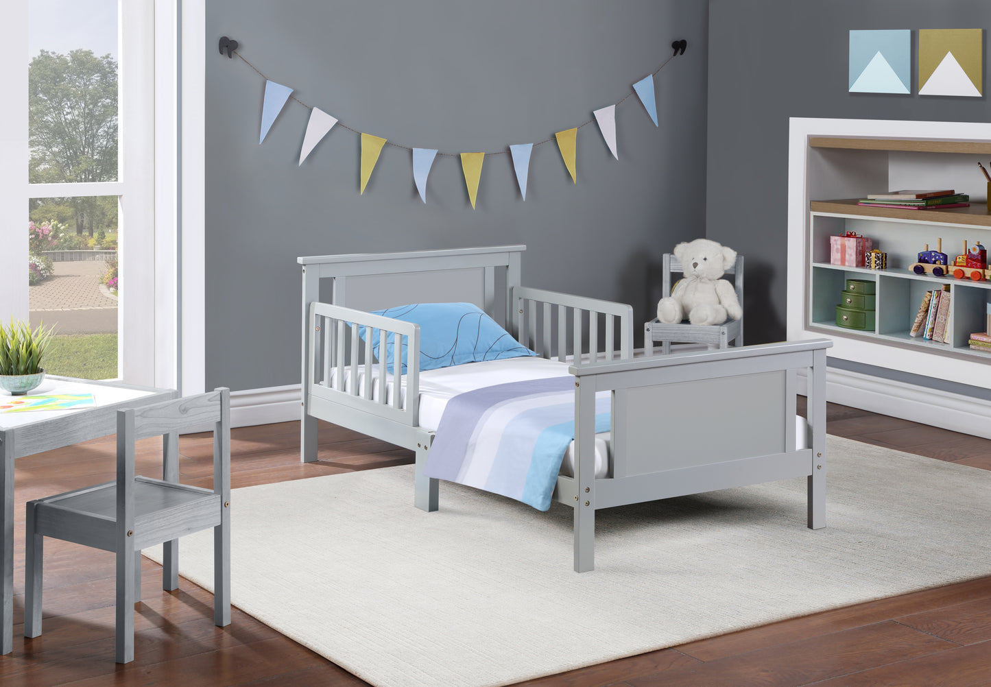 Connelly Reversible Panel Toddler Bed Gray/Rockport Gray