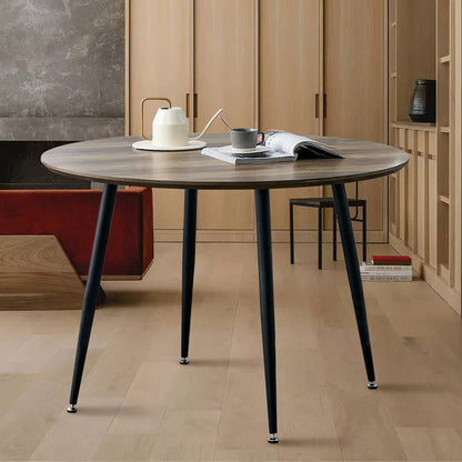 Diameter 44.8 inch MDF Modern simplicity roundI Imitation wood grain  dining table.Applicable 6-8 persons to dining room and meeting room.