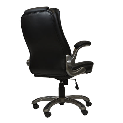 Techni Mobili Medium Back Executive Office Chair with Flip-up Arms, Black