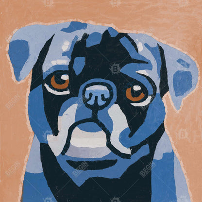 Flash the pug - 08x08 Print on canvas