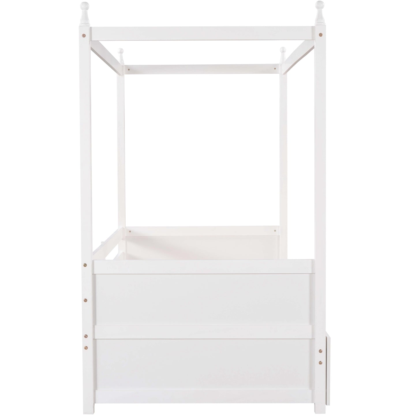 Twin Size Canopy Daybed or Pull-out Platform Bed, White