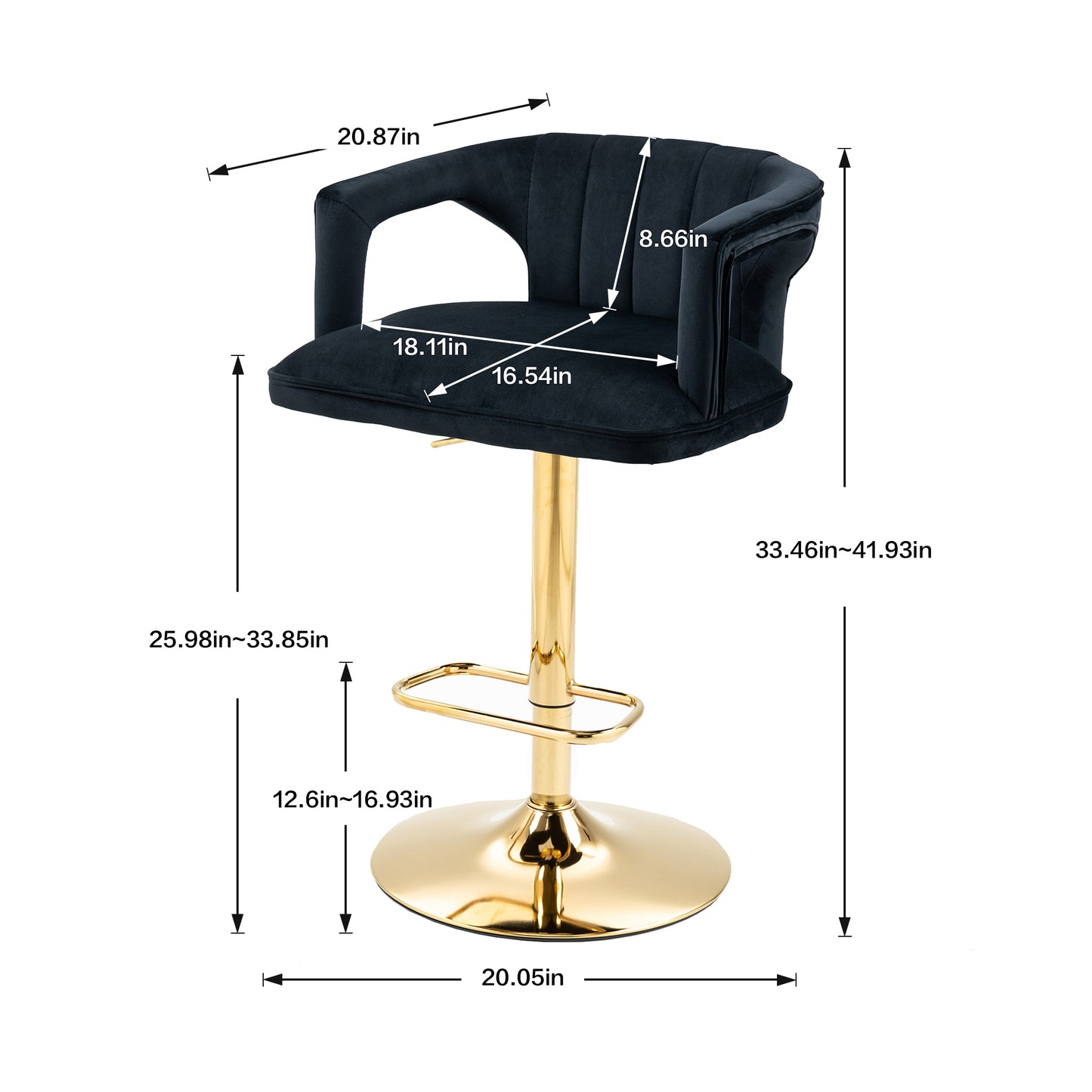 COOLMORE Vintage Bar Stools with Back and Footrest Counter Height Dining Chairs