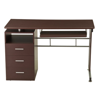 Techni Mobili Computer Desk with Ample Storage, Chocolate