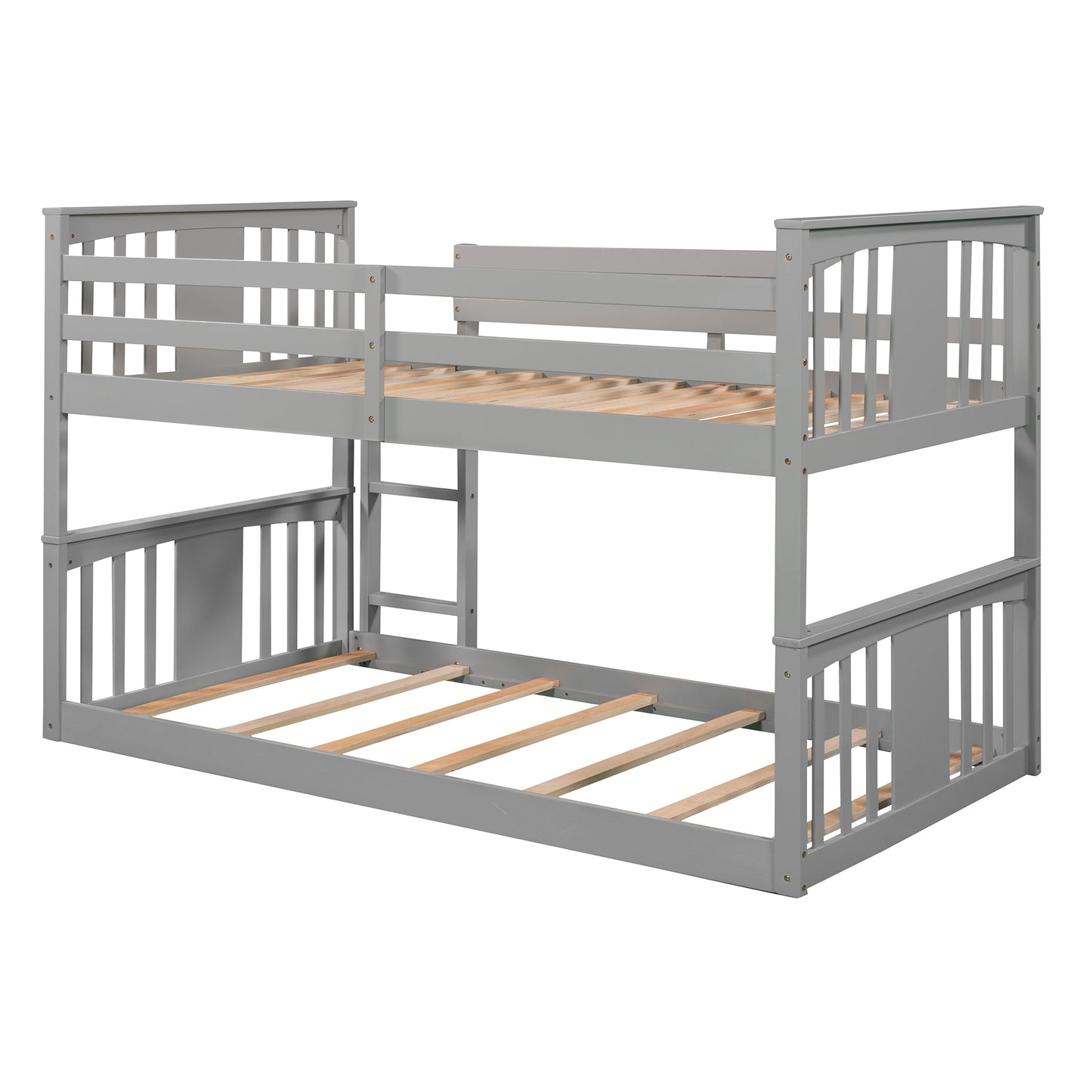 Twin Over Twin Bunk Bed with Ladder, Gray (Old SKU:LP000107AAE)