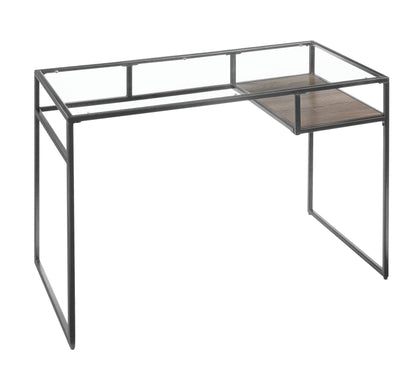 ACME Yasin Desk, Gray & Glass 92588