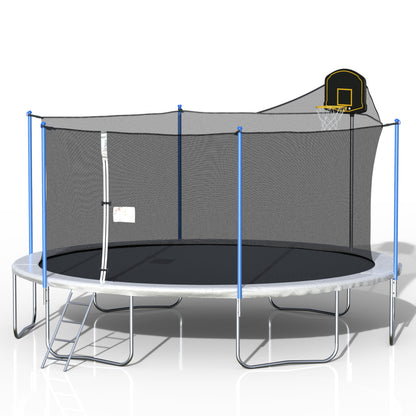 16FT TRAMPOLINE WITH ENCLOSURE NET AND LADDER-METAL