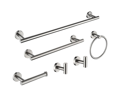 6 Piece Stainless Steel Bathroom Towel Rack Set Wall Mount On-Site