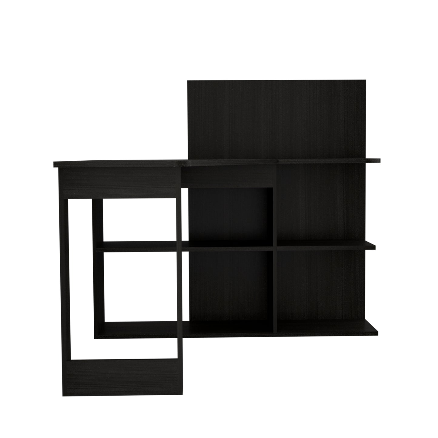 Fairfield 4-Shelf L-Shaped Computer Desk Black Wengue