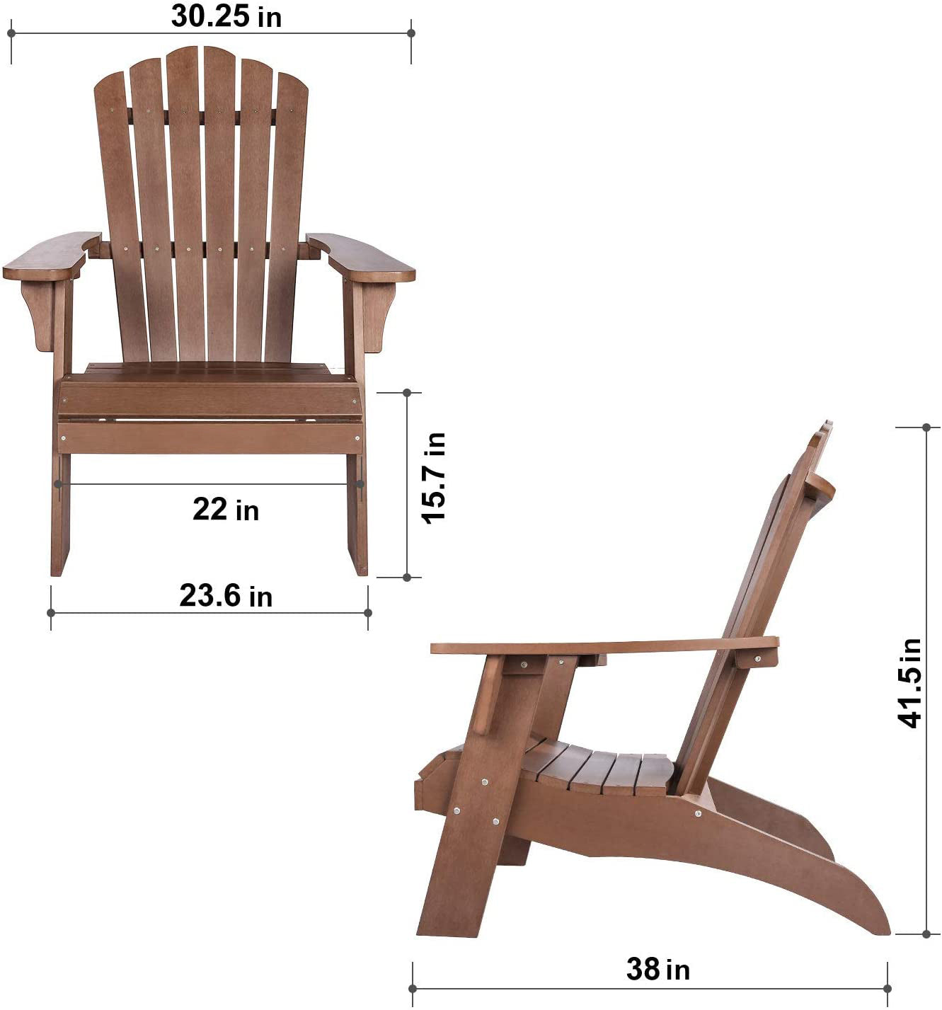 Polystyrene Adirondack Chair - Brown