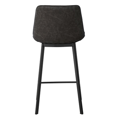 High quality modern cheap high bar stool Upholstered soft dark brown pu Leather bar chair(set of 2)