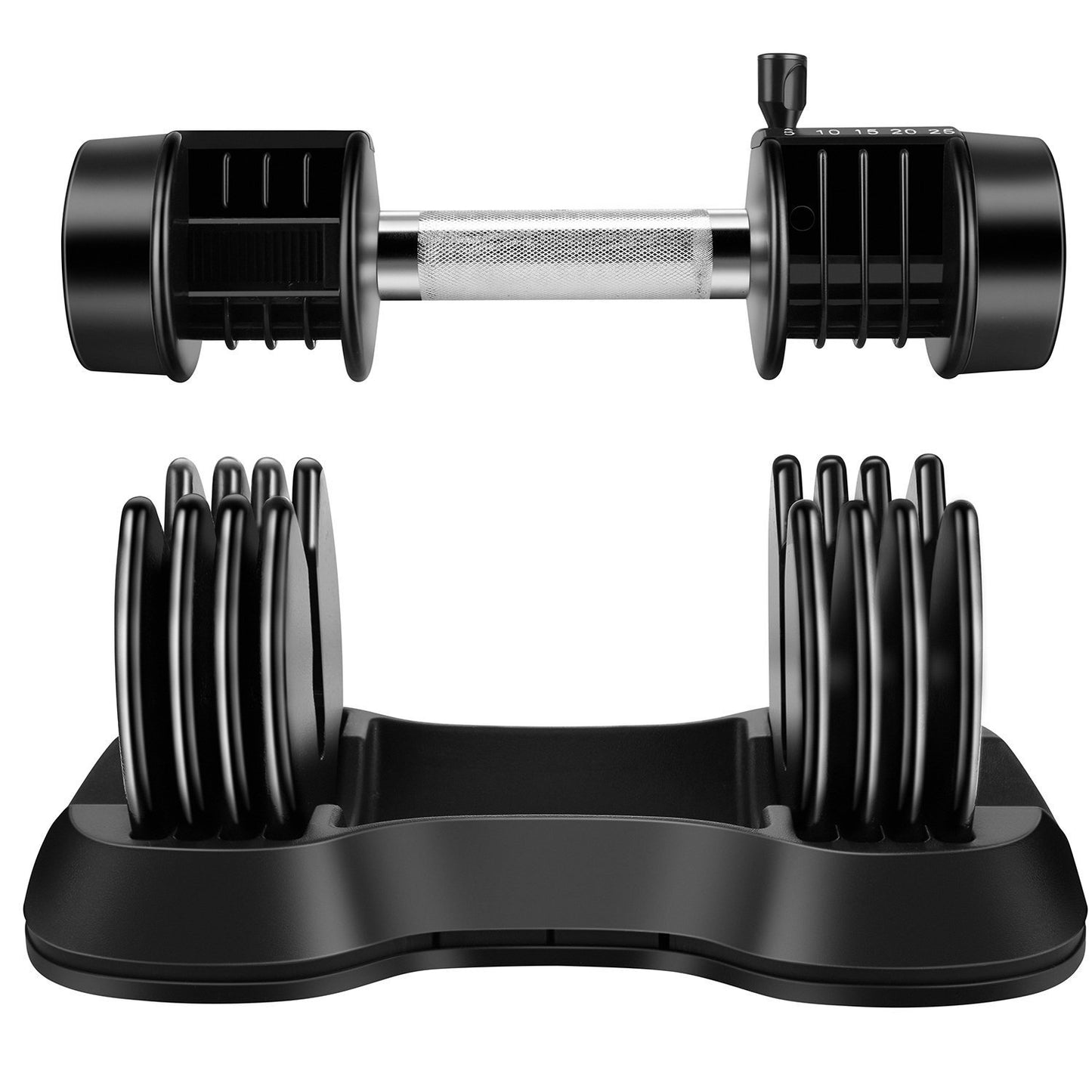 Adjustable Dumbbell 25 lbs with Fast Automatic Adjustable and Weight Plate for Workout Home Gym