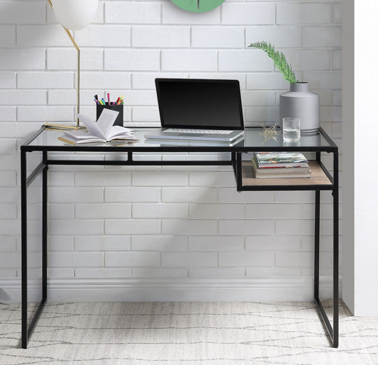 ACME Yasin Desk, Black & Glass 92580