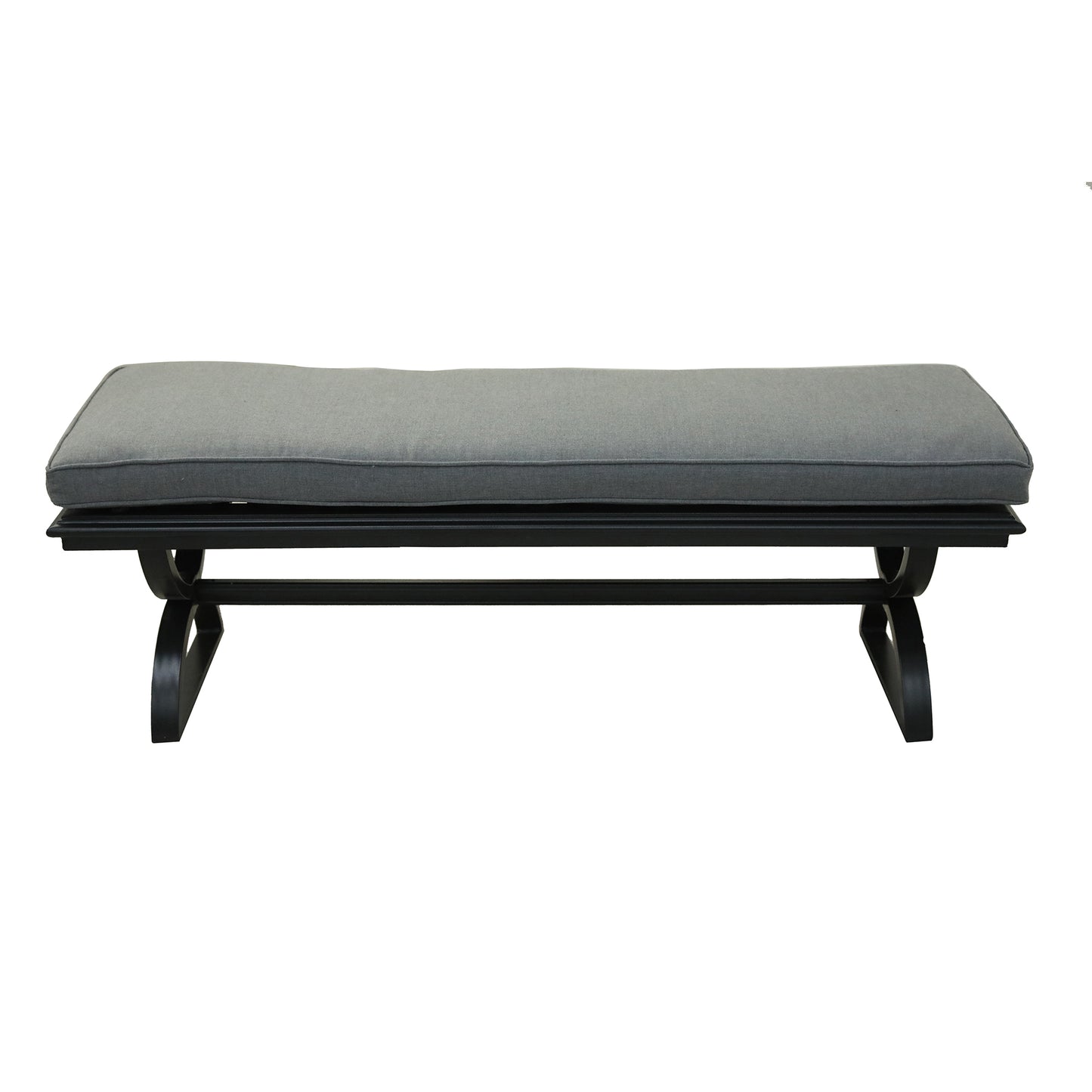 Outdoor Aluminum Bench with Cushion, Espresso Brown/Cast Slate