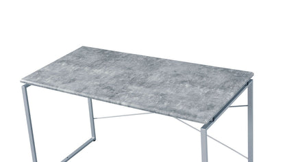 ACME Jurgen Desk, Faux Concrete & Silver 92905