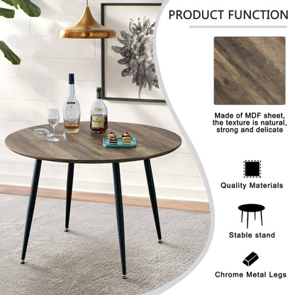 Diameter 44.8 inch MDF Modern simplicity roundI Imitation wood grain  dining table.Applicable 6-8 persons to dining room and meeting room.