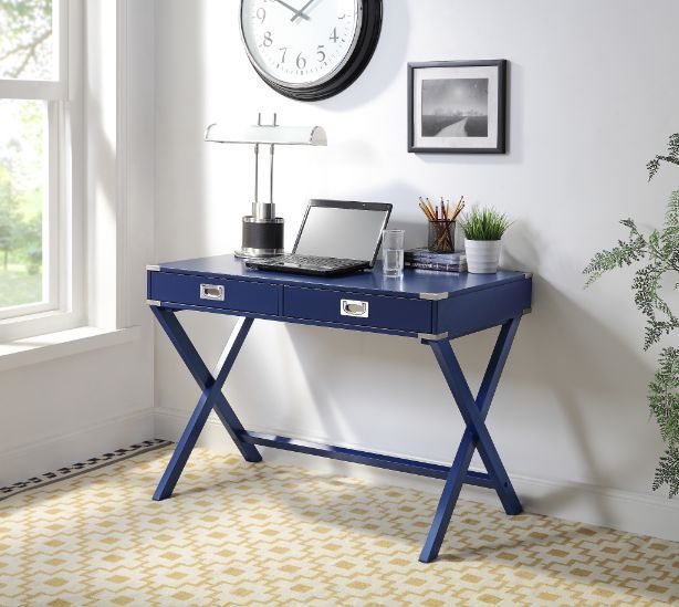 ACME Amenia Writing Desk, Navy Blue Finish 93008