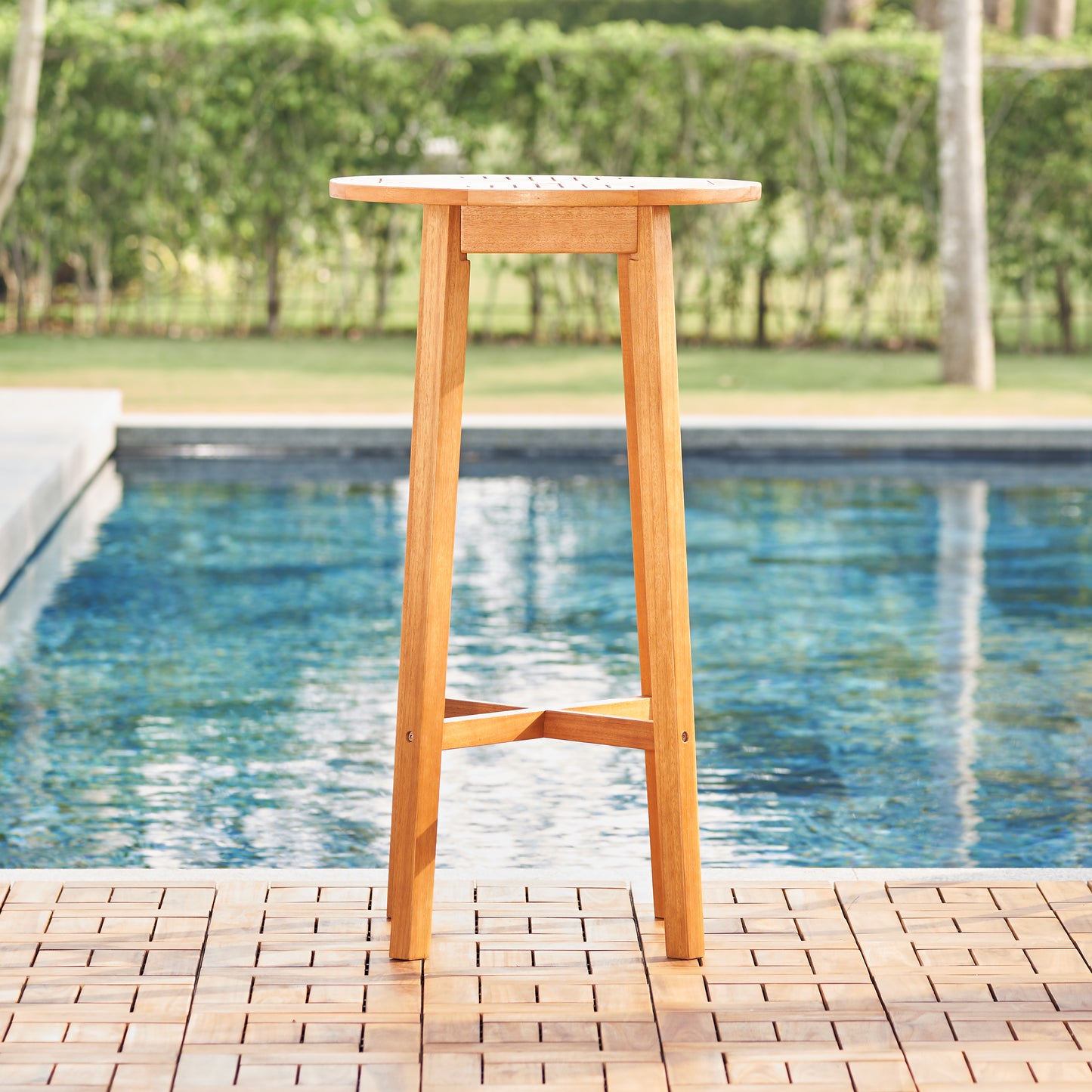 Kapalua Honey Eucalyptus Wooden Outdoor Bar Table