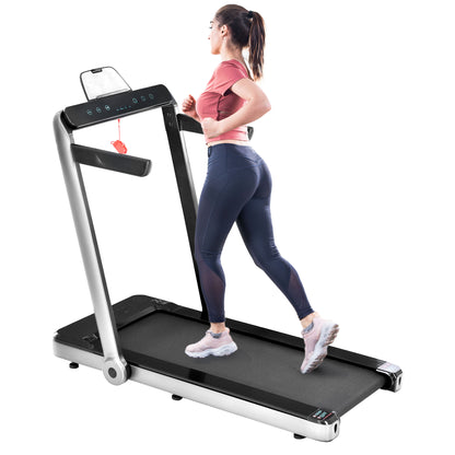 Folding Treadmill, Installation-Free Under Desk Electric Treadmill 2.5HP, with Bluetooth APP and speaker, Remote Control, Display, Walking Jogging Running Machine Fitness Equipment for Home Gym Office