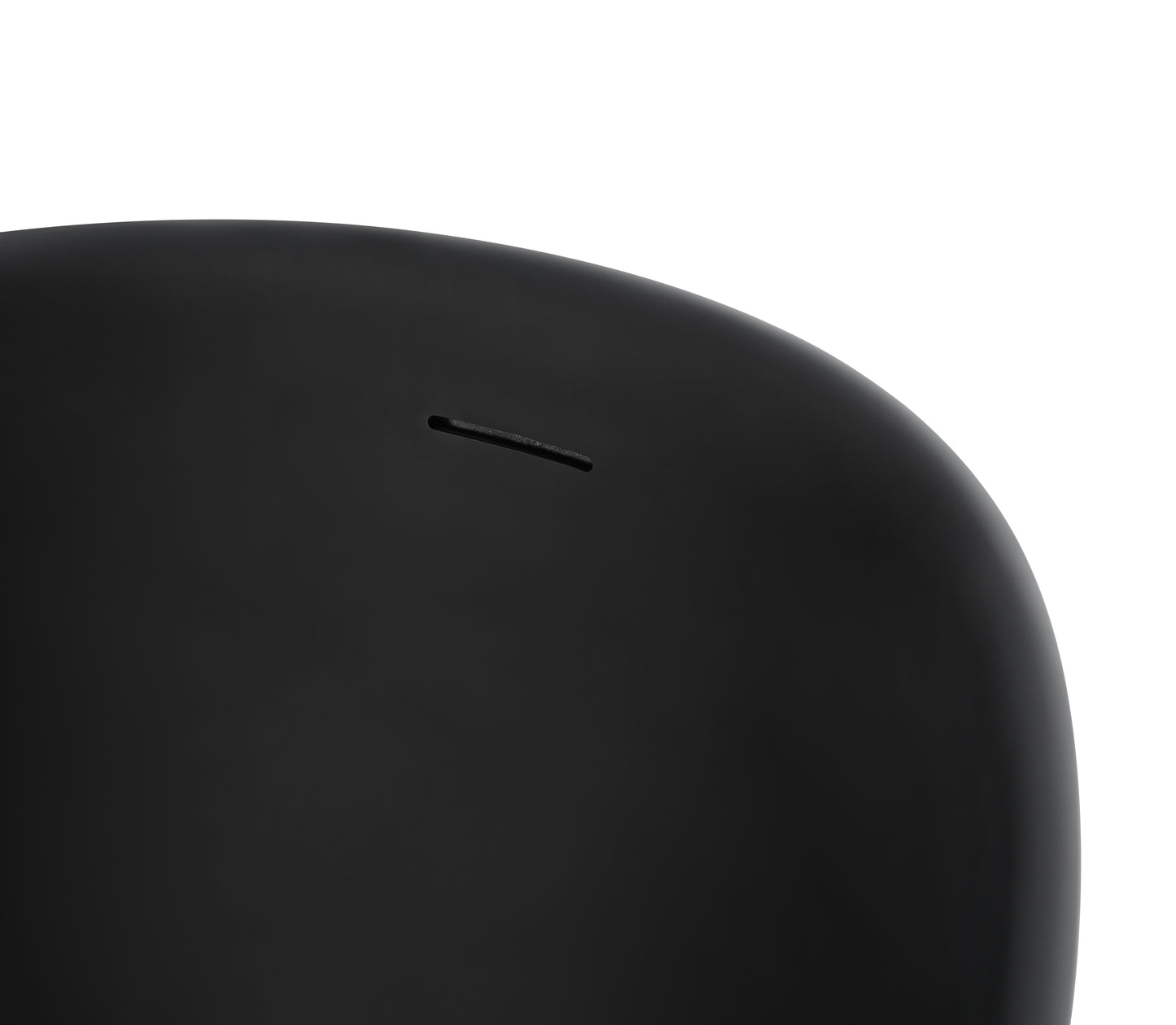 65'' x 29.5'' Freestanding Bathtoom Soaking Artificial Stone  Solid Surface Bathtub 1650MM Black