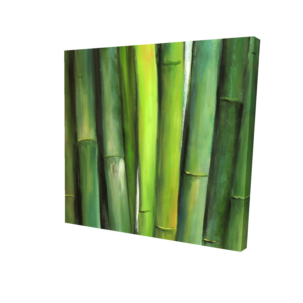 Green bamboo - 32x32 Print on canvas