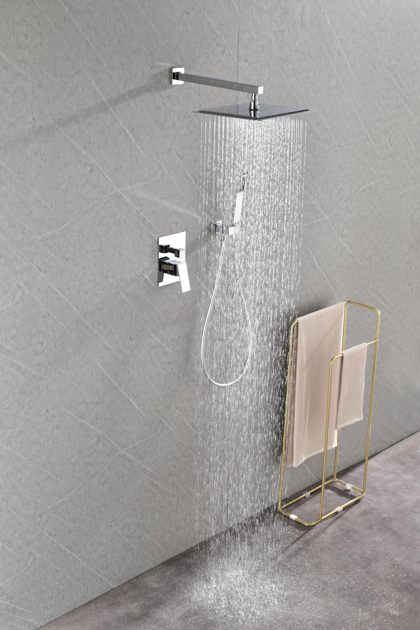 Shower Set System Bathroom Luxury Rain Mixer Shower Combo Set Wall Mounted Rainfall Shower Head Faucet