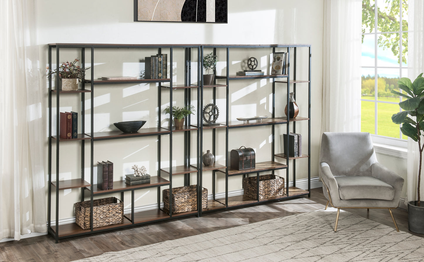 [VIDEO] Bookcase and Bookshelf, Home Office 5 Tier Bookshelf, Open Freestanding Storage Shelf with Metal Frame, Black