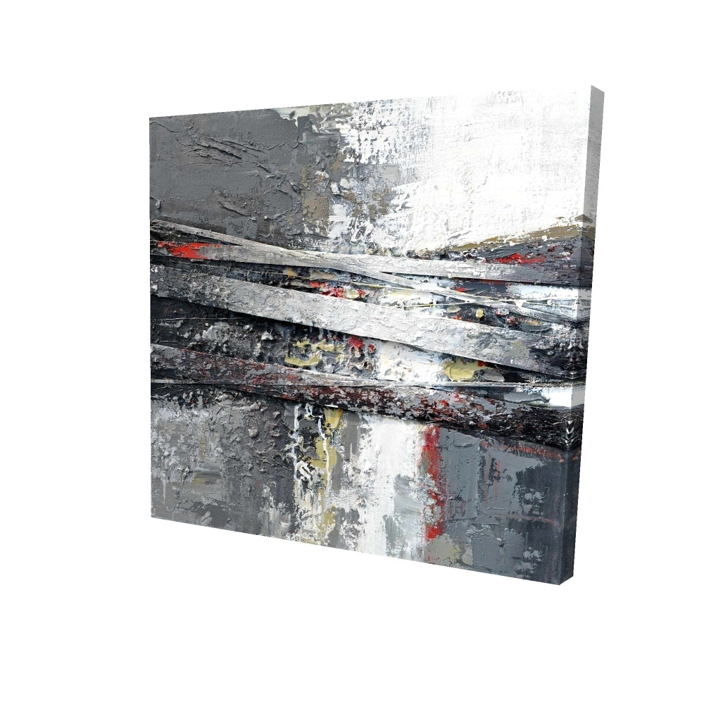 Industrial and texturized abstract stripes - 32x32 Print on canvas