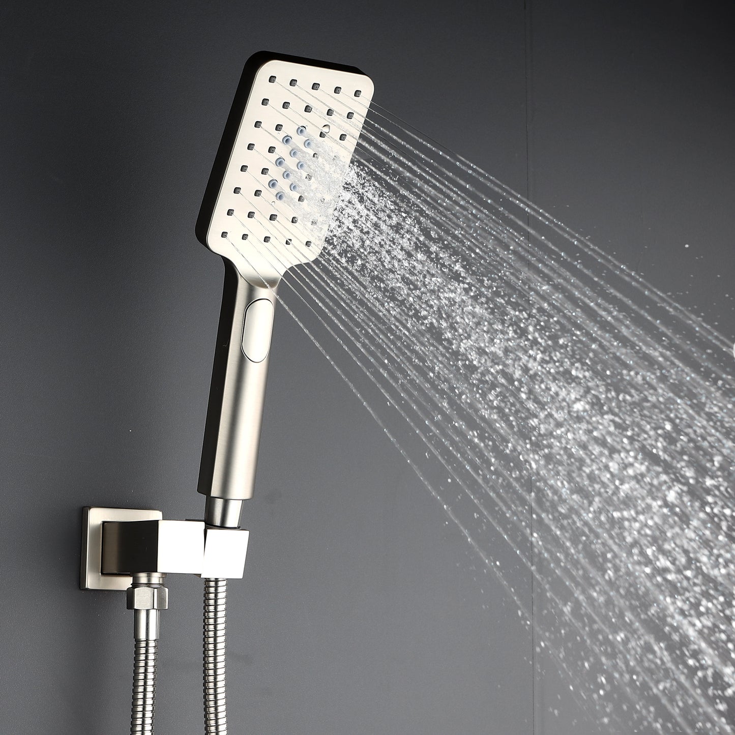 Shower Faucet Set Anti-scald Shower Fixtures with Rough-in Pressure Balanced Valve and Embedded Box, Wall Mounted Rain Shower System