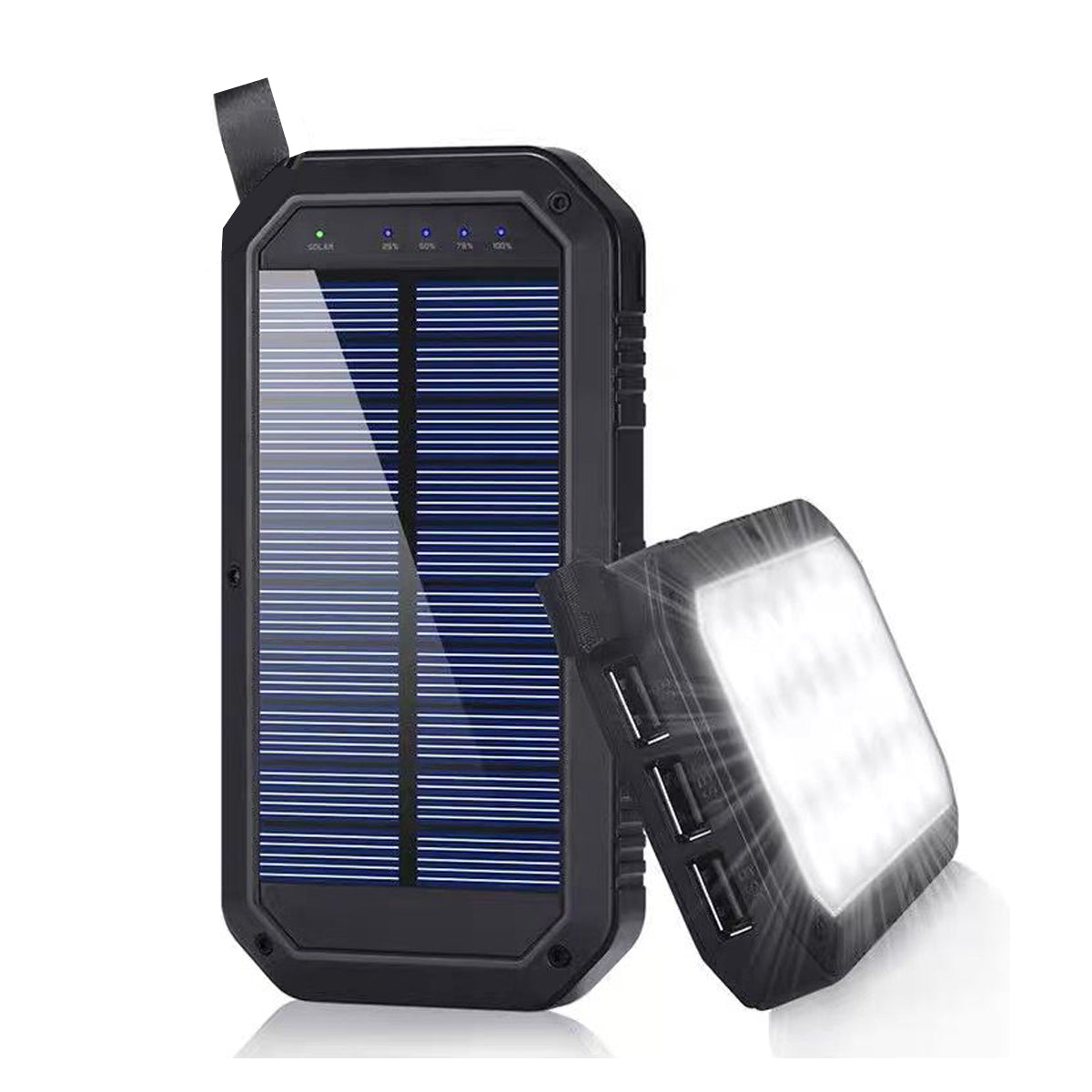 Sun Chaser Mini Solar Powered Wireless Phone Charger 10,000 mAh With LED Flood Light by VistaShops