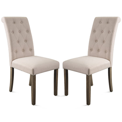 Orisfur. Aristocratic Style Dining Chair Noble and Elegant Solid Wood Tufted Dining Chair Dining Room Set (Set of 2)