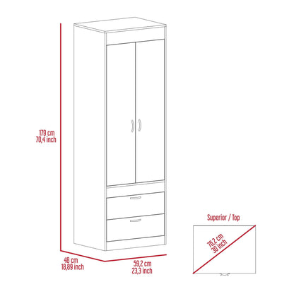 Willow Grove 2-Drawer Armoire Light Oak