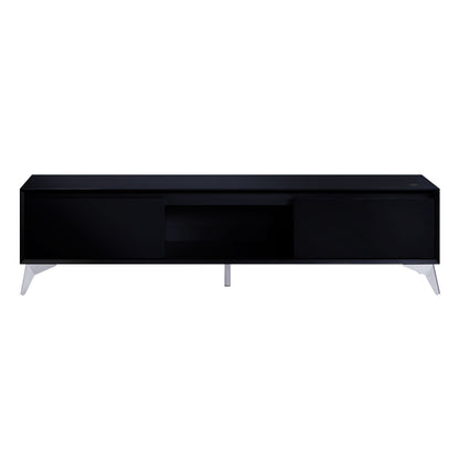 ACME Raceloma TV stand , LED, Black & Chrome Finish 91994