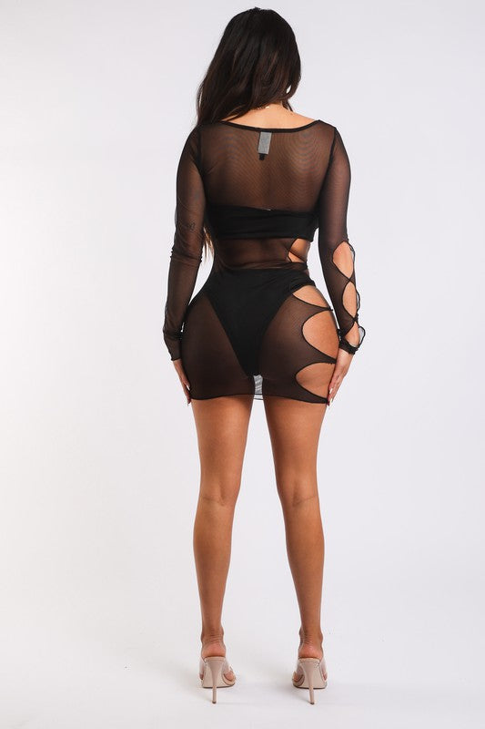 Mesh sheer dress