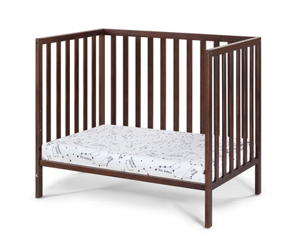 Palmer 3-in-1 Convertible Mini Crib Espresso w/ Mattress pad