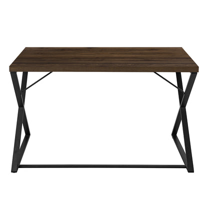 47.2" L Computer Desk, Console Desk - WALNUT & BLACK