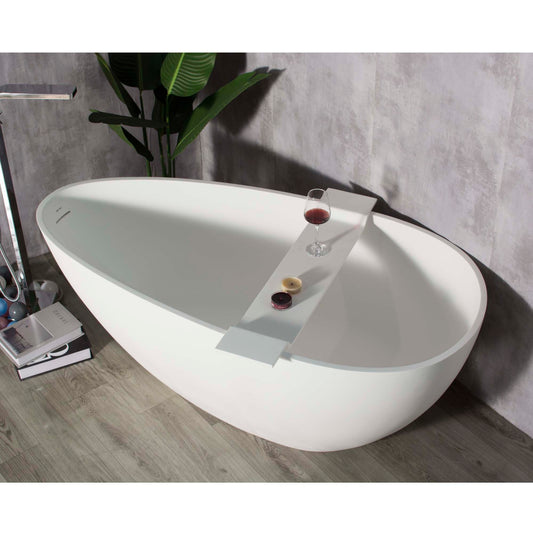 59 inch artificial stone solid surface freestanding bathroom adult bathtub