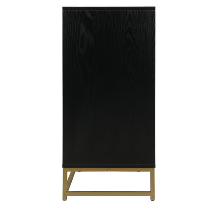 Black Storage Cabinet with Glass Door, Sideboard Buffet Cabinet for Kitchen,Dining Room