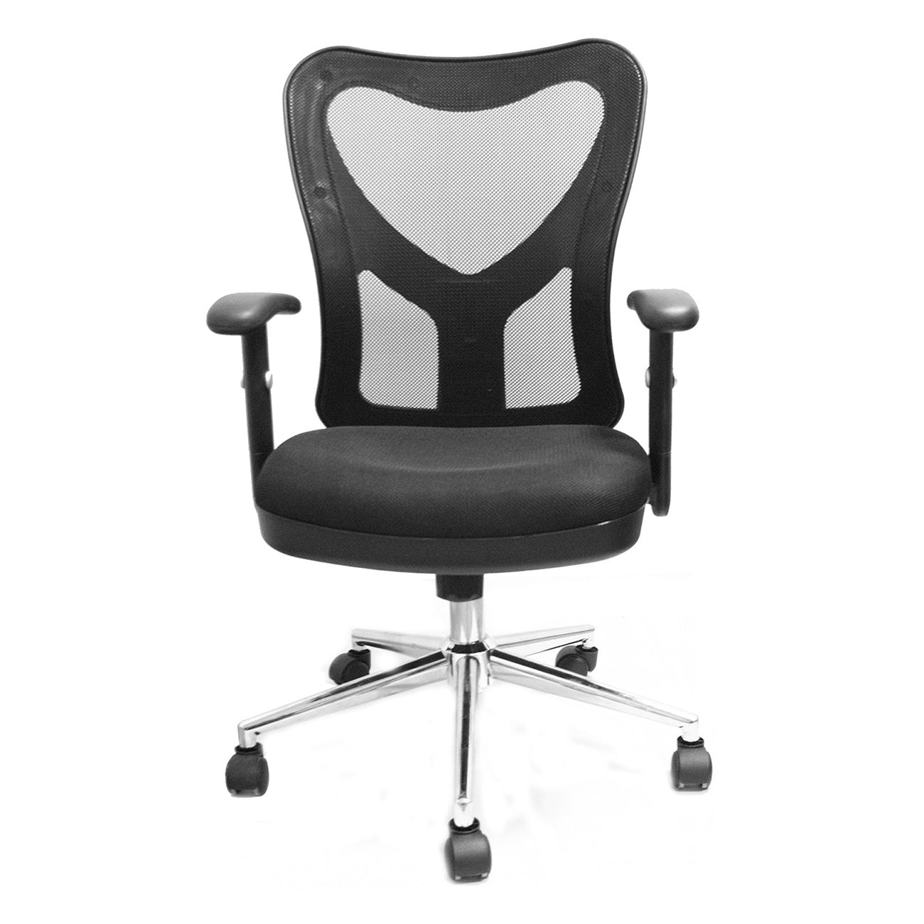 Techni Mobili High Back Mesh Office Chair With Chrome Base, Black