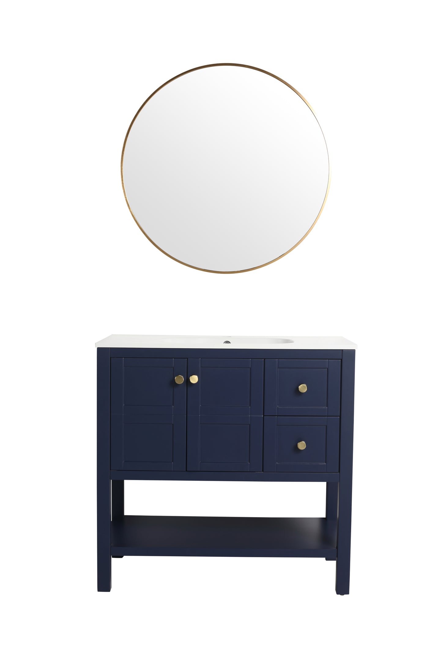 Bathroom Vanity With Soft Close Drawers and Gel Basin,36x18