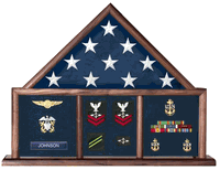 Flag and Medal Display Case, Shadow Box, Combination Flag/Medal by The Military Gift Store