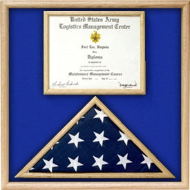 US Marine Corp Flag and Certificate Display Case/ award case. by The Military Gift Store