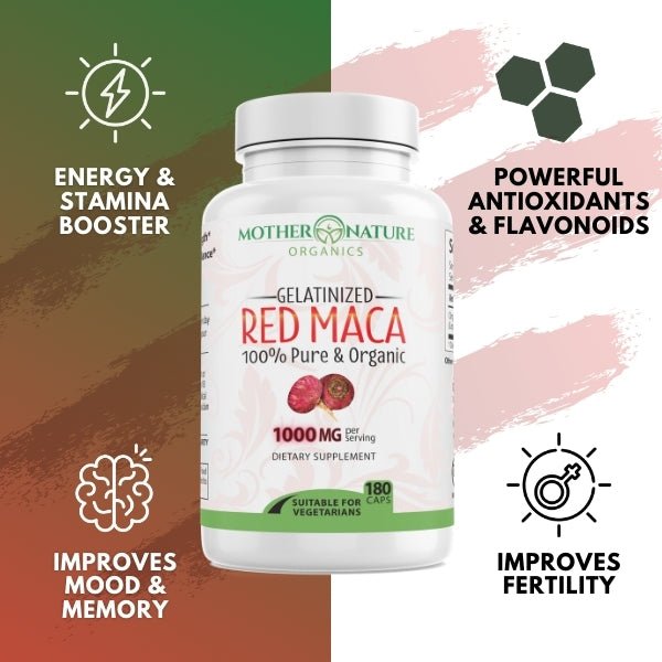 Red Maca Capsules by Mother Nature Organics