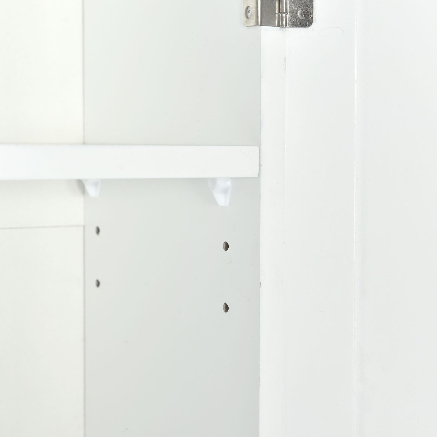 Over-The-Toilet Bathroom Cabinet with Shelf and Two Doors Space-Saving Storage, Easy to Assemble, White