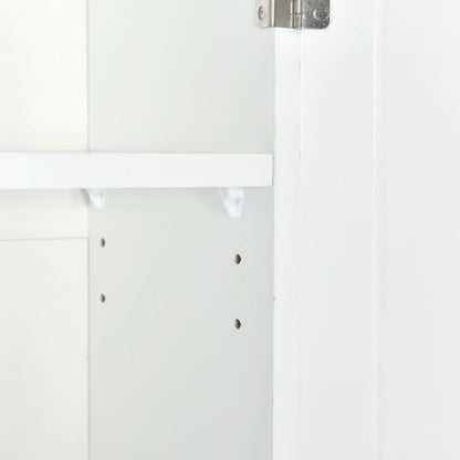 Over-The-Toilet Bathroom Cabinet with Shelf and Two Doors Space-Saving Storage, Easy to Assemble, White