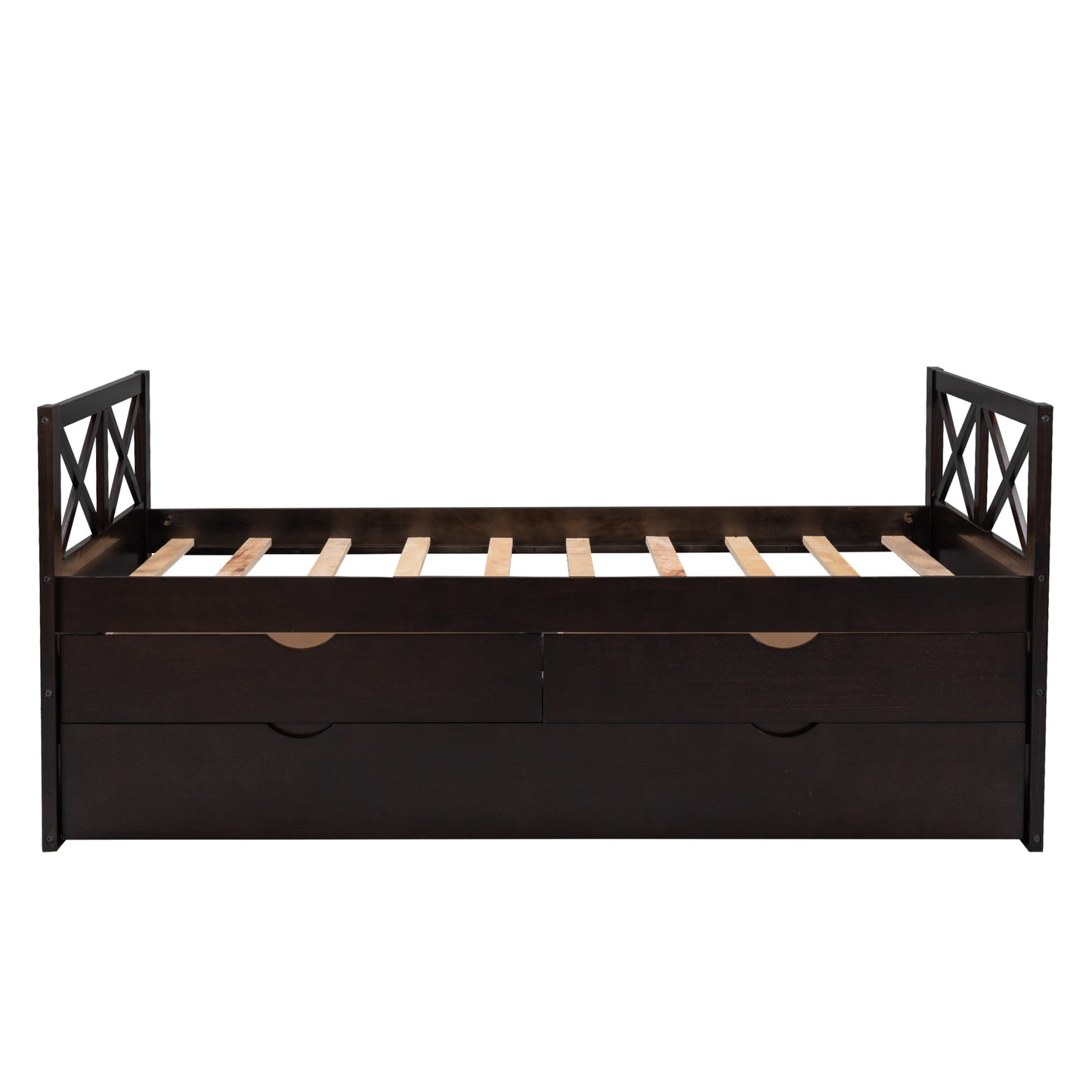 Multi-Functional Daybed with Drawers and Trundle, Espresso