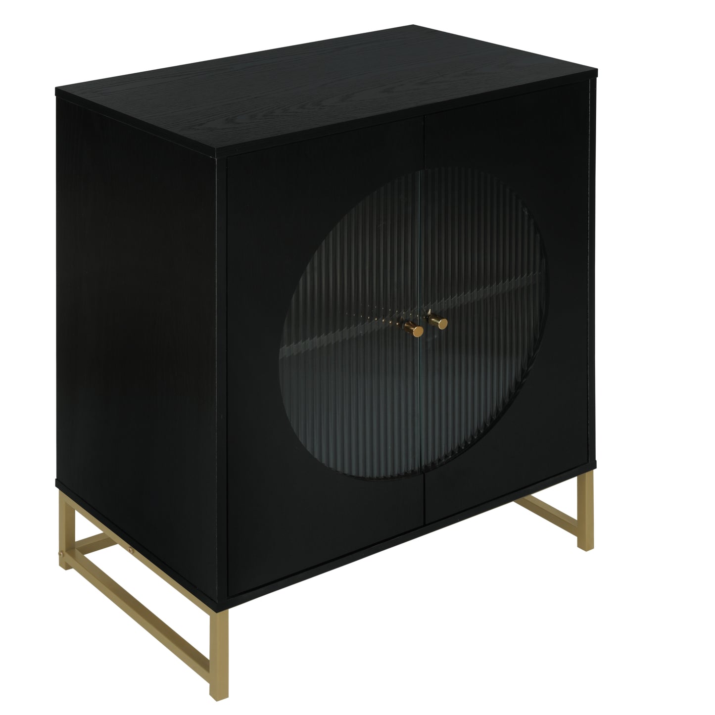 Black Storage Cabinet with Glass Door, Sideboard Buffet Cabinet for Kitchen,Dining Room