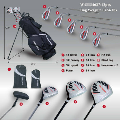 RH MEN golf club set for men 12-piece set black/red