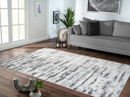 Milano Collection Manhattan Silver Woven Area Rug